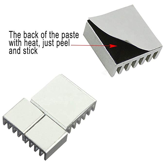 CentIoT - 5PCS 14 x 14 x 6mm Aluminium Heatsink (Cross Cut Fin with 3M, Blue Anodised)