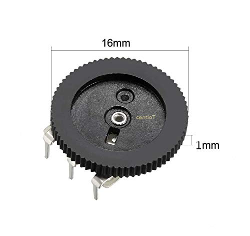 CentIoT - Gear Potentiometer Single Pot Dial Volume Switch 16 x 1mm 3Pin - Pack of 5