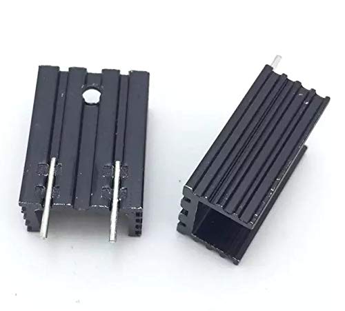 CentIoT - 5PCS TO-220 20*15*10MM Aluminium Heatsink - suitable for IGBT Transistors MOSFET Triod IC (Black Anodised with Pin)