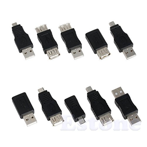CentIoT - 5 Pin F/m Mini Male to Female Micro USB Changer Converter Adapter (Set of 10 Pieces)