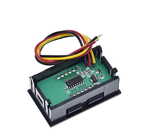 CentIoT - DC 0-30V 0.56 inch 3 wire Panel Voltmeter Tester with Shell (Green)