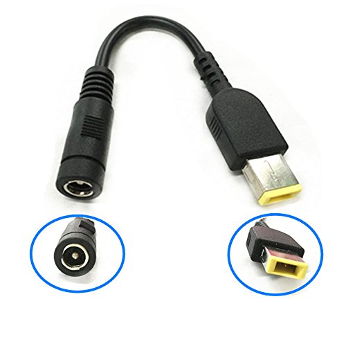 CentIoT - Power Plug Converter - Square Male -to- to 5.5 x 2.5mm Female Connector with 15cm Cable Adapter - Suitable for Lenov Thinkpad Laptop