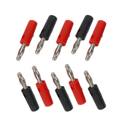 CentIoT - 4mm Banana plugs screw type nickel plated - (10pack 5 red + 5 black)