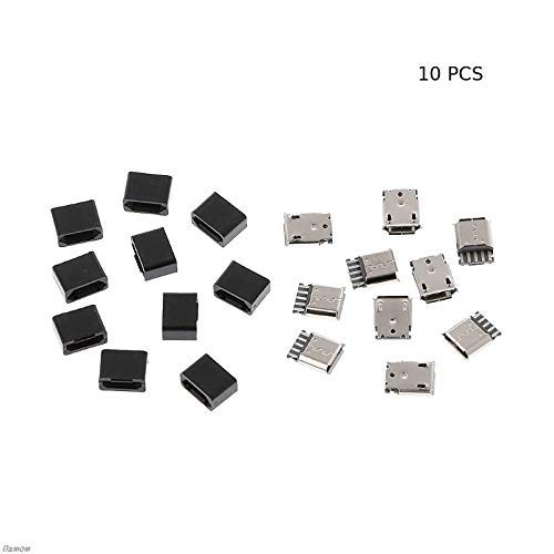 CentIoT® - 10pcs Type B Micro USB Male USB 2.0 | 5 Pin Plug Connector | with Plastic Cover | DIY Kit