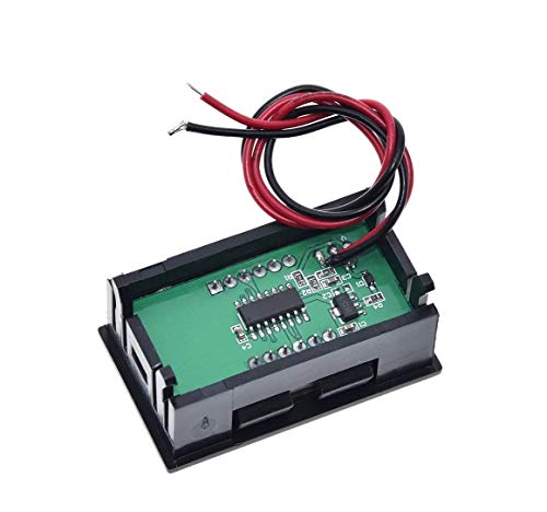 CentIoT - DC 4.5-30V 0.56 inch 2 wire Panel Voltmeter Tester with Shell (Green 2Wire)