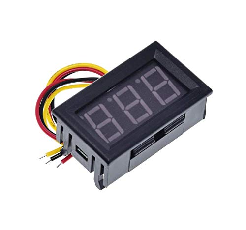 CentIoT - DC 0-30V 0.56 inch 3 wire Panel Voltmeter Tester with Shell (Green)