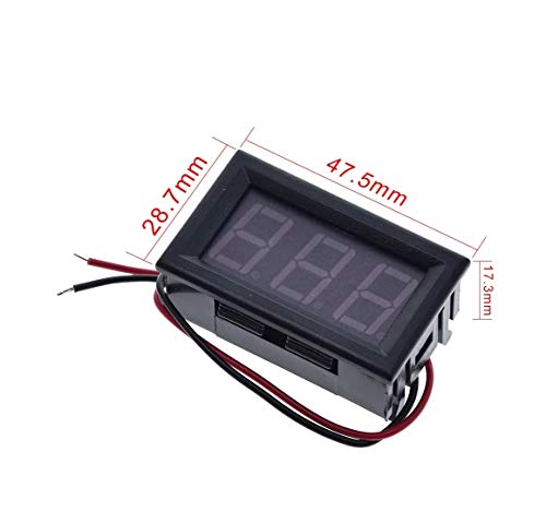 CentIoT - DC 4.5-30V 0.56 inch 2 wire Panel Voltmeter Tester with Shell (Red 2wire)