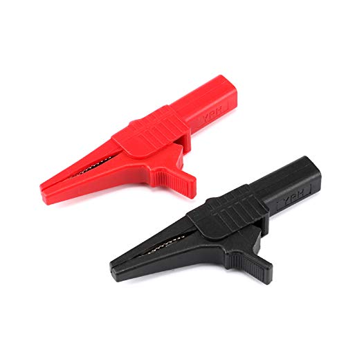 CentIoT - 2PCS 55MM Full Insulated Protective nickel coated Alligator Crocodile clip - for Multimeters Electronic Diagnostic tool - 1000V 32A 20MM Jaw Opening