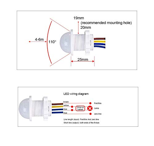 CentIoT - Automatic Switch 110 V 220V PIR Infrared Motion Detection Sensor - Panel Mount