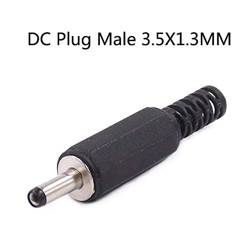 CentIoT - 2PCS DC Power Supply Jack Socket Female Connector - Round Panel Chasis Mount 12V 3A - 1PCS Male + 1PCS Female 1.3 x 3.5mm