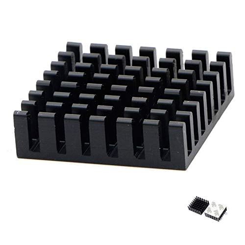 CentIoT - 28 x 28 x 10mm Black Anodised AluminAum Heatsink Cooler radiator Heat sink - for peltier led light CPU and GPU