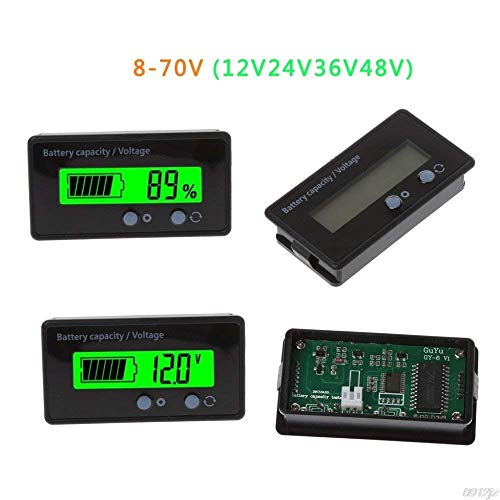 CentIoT - 2S To 15S 8V-70V Lcd Acid Lead Lithium Battery Capacity Indicator Voltmeter Voltage Tester, Black