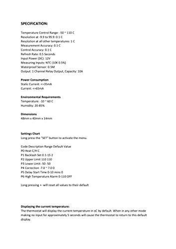 CentIoT® - Digital Thermostat/Temperature/Thermo Controller Switch Module | Waterproof NTC Sensor