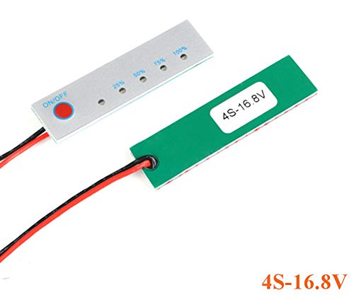 CentIoT - 4S 16.8V Battery Power Indicator - 18650 Li-ion lipo Lithium Battery Capacity Indicator Power LED Display PCB Board Meter Tester - with switch (4S 16.8V NMC)