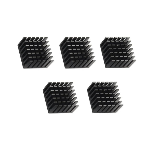 CentIoT - 25X25X15MM Aluminium Heatsink - Slotted Fins Anodised Black (Pack of 5)