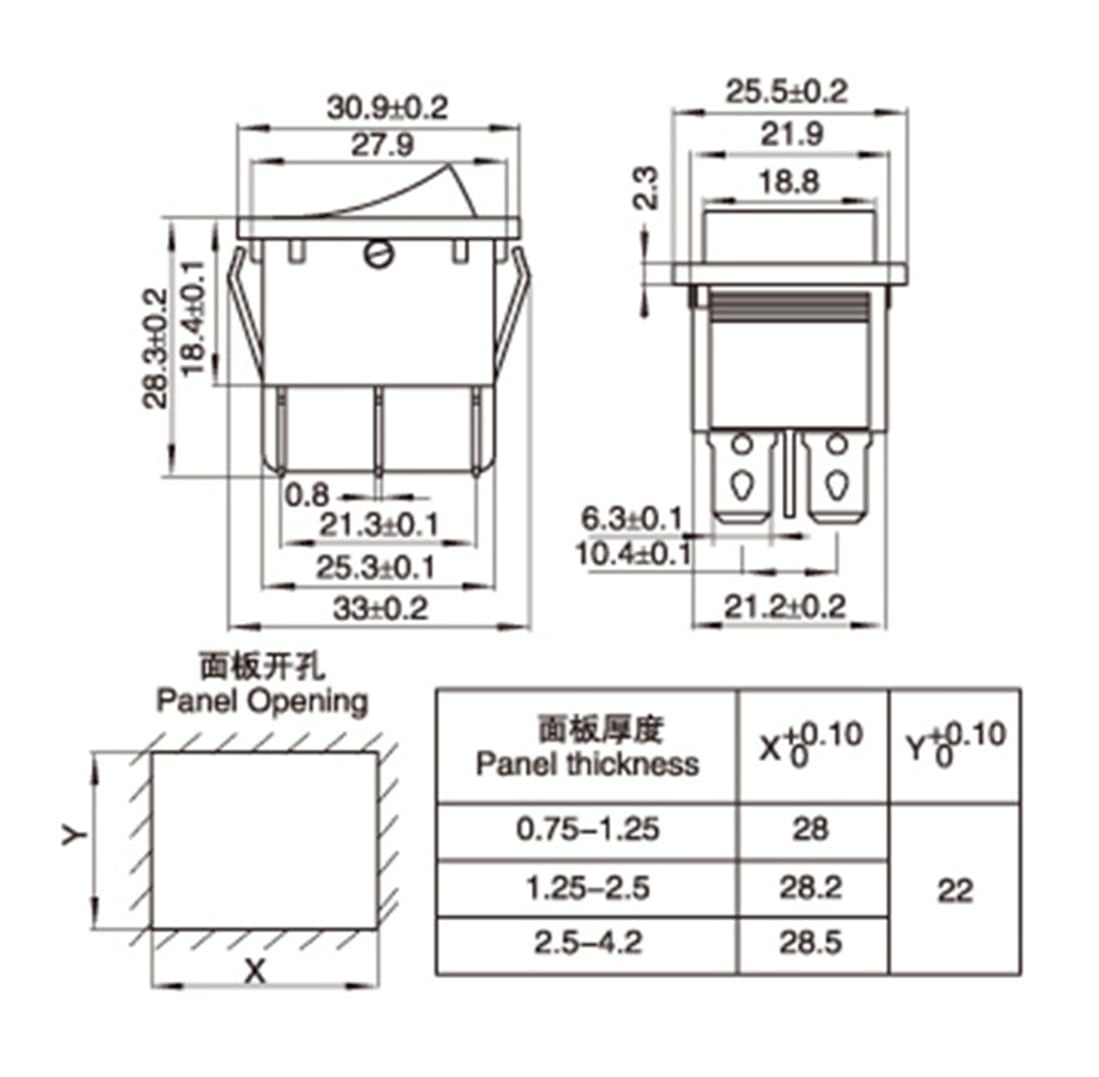 CentIoT - Illuminated Button - KCD4 DPST ON-Off 15A 250V AC / 20A 125V AC 6 Pin - Light Rocker Power Switch