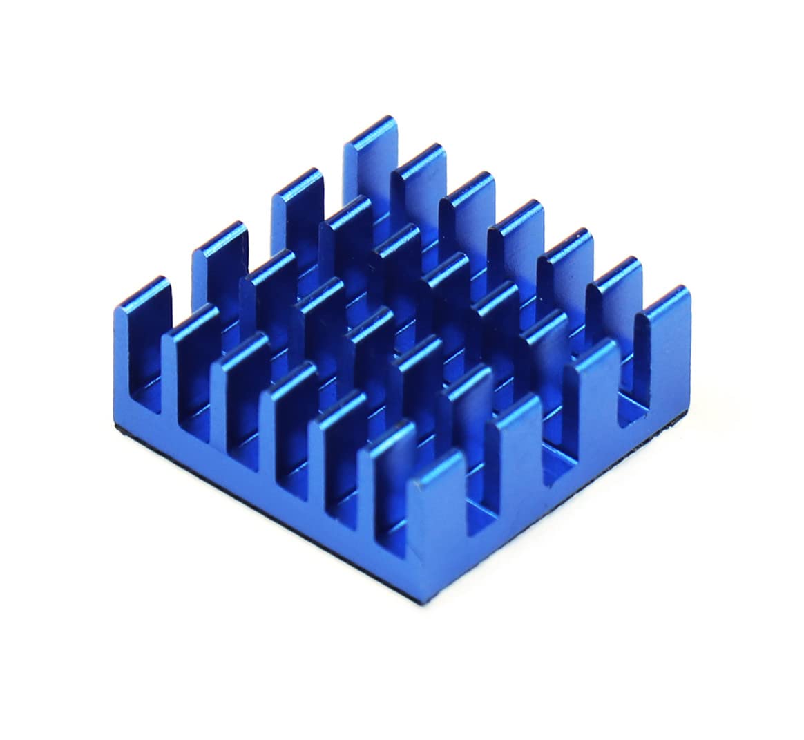 CentIoT - 5PCS 14 x 14 x 6mm Aluminium Heatsink (Cross Cut Fin with 3M, Blue Anodised)