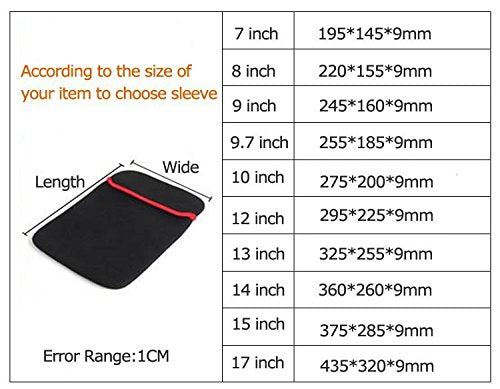 OrgyNX - Reversible Black & Red Durable Neoprene Notebook Laptop Case Sleeve Cover Fit (13")