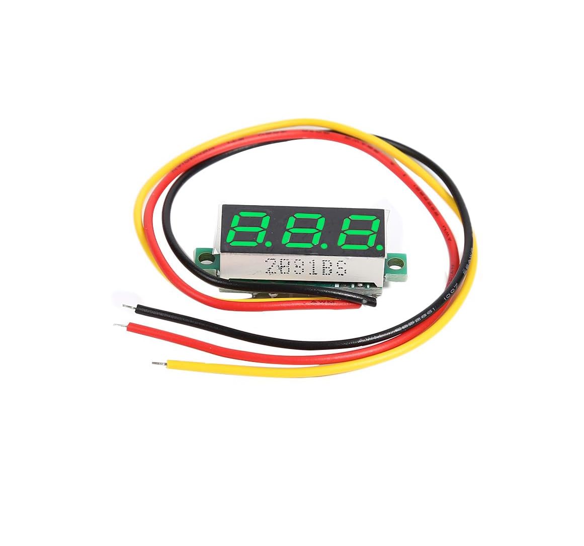 CentIoT - Mini Digital Voltmeter 0.28inch LED Display - 0-100V DC Three Wire (Green)