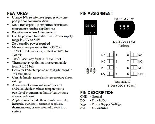 CentIoT - 2PCS DS18B20 TO-92 Sensor Electronic chip 18B20 Temperature Sensor IC