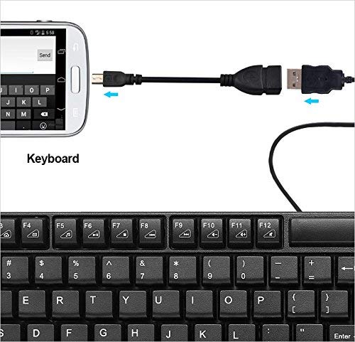 CentIoT - USB 2.0 A Female to Type B Male 5 Pin Adapter Cable Black 14cm OTG Host Adapter Cable Extension (Type B Micro -to- Type A Female)