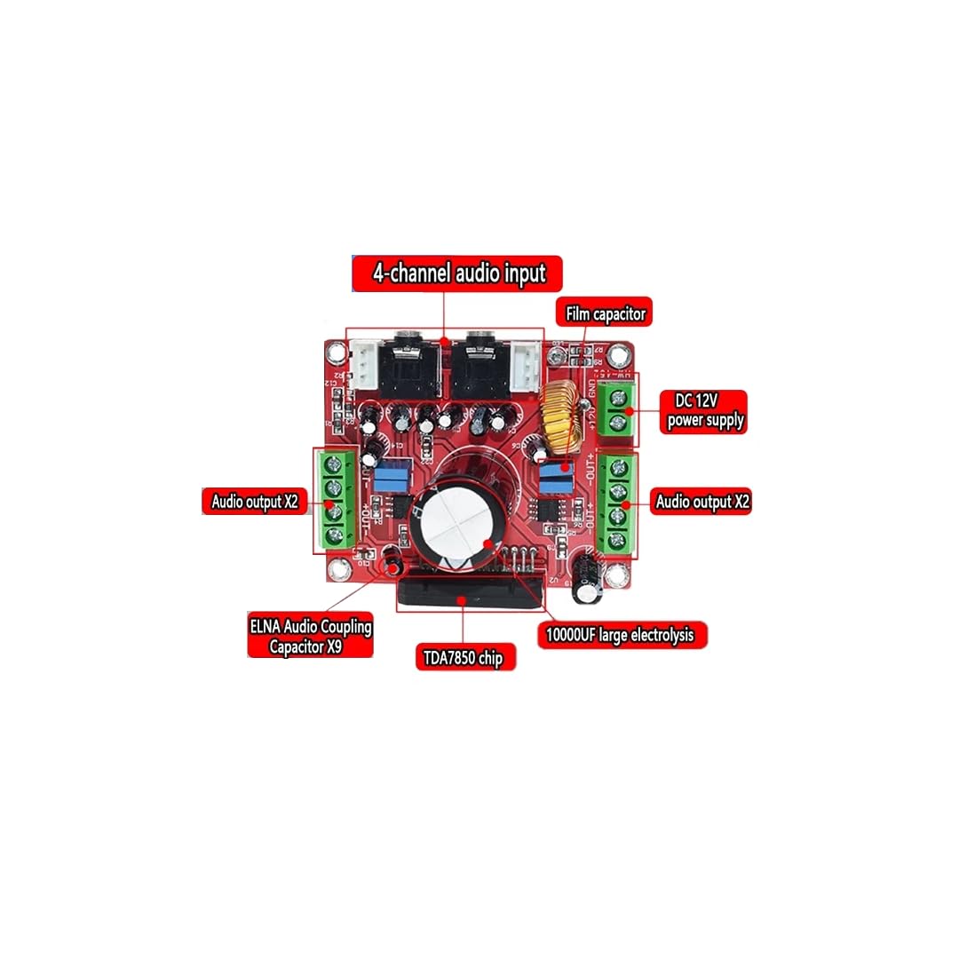 CentIoT - TDA7850 4 * 50W 4 Channel Audio Power Amplifier module - with BA3121 for Noise Reduction