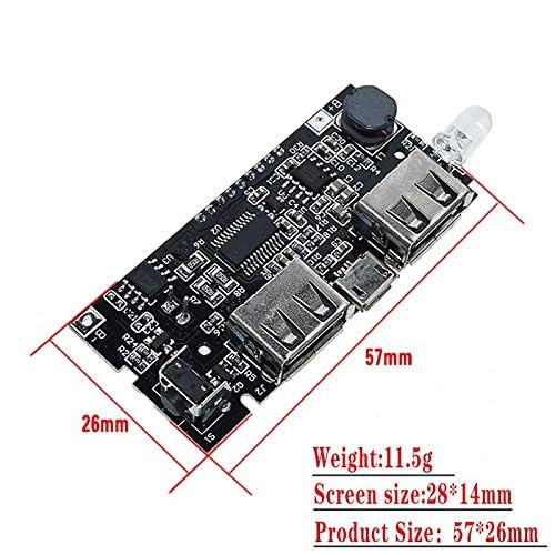 CentIoT - LED Display Power Bank Charging Module Circuit Board - DC-DC Step Up Boost Power Supply Module - 5V 1A and 2.1A Dual USB with LCD monitor
