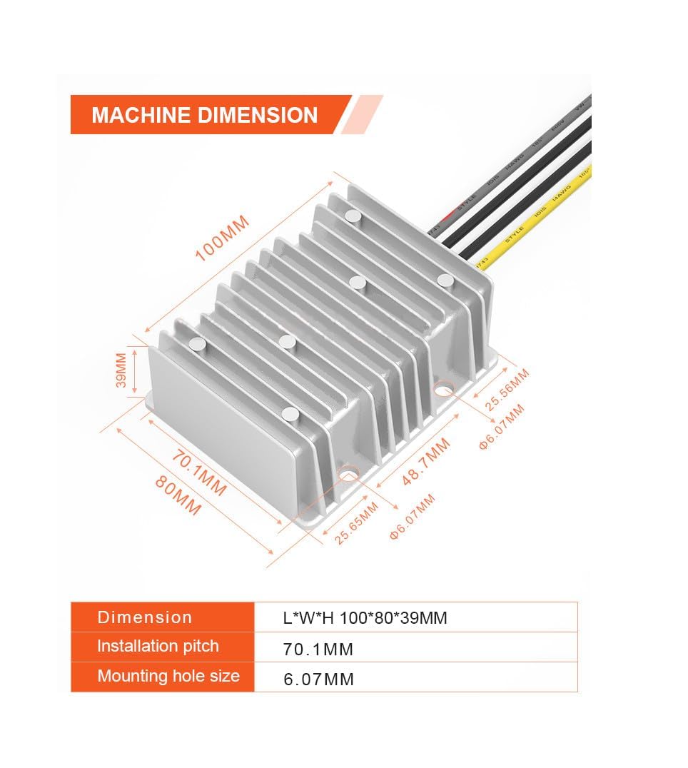 CentIoT - DC-DC 240W IP68 Waterproof Step Down Buck Converter - 30-120VDC 96VDC Input to Stable 12VDC Upto 20A Output