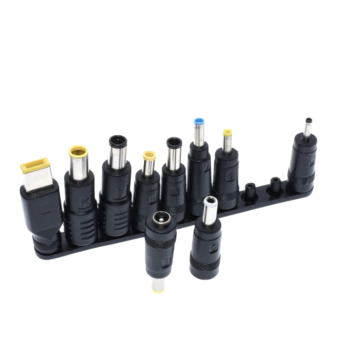 CentIoT - 10 in 1 DC 5.5X 2.1 MM Male DC Jack Socket Connector to 6.3 6.0 5.5 4.8 4.0 3.5mm 2.5 2.1 1.7 1.35mm Male Power Plug (10 in 1)