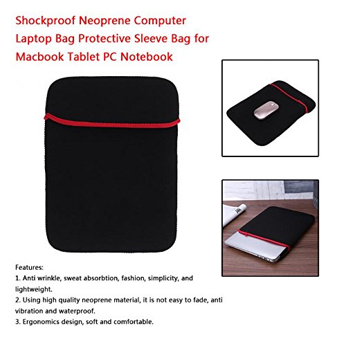 OrgyNX - Reversible Black & Red Durable Neoprene Notebook Laptop Case Sleeve Cover Fit