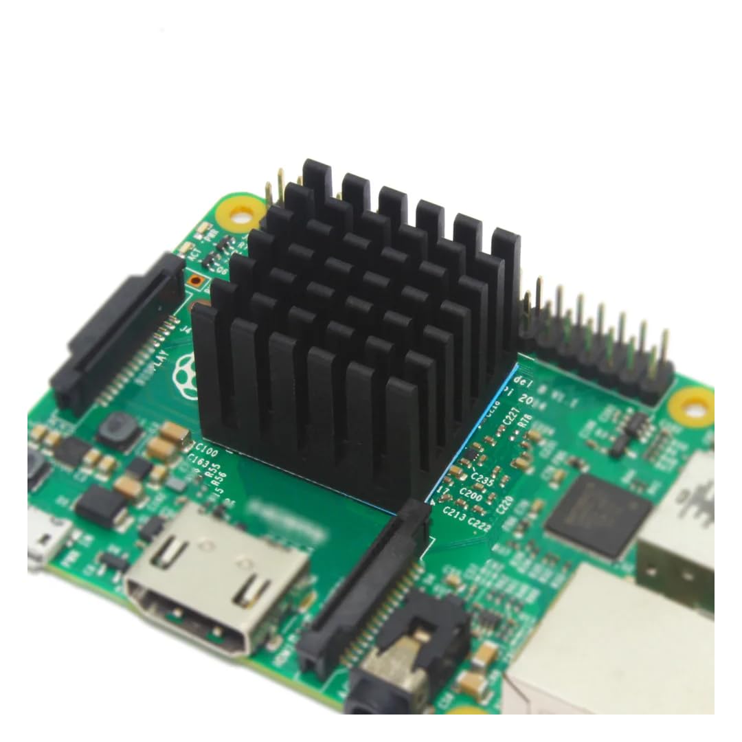 CentIoT - 25X25X20MM Aluminium Heatsink - Slotted Fins Anodised Black (pack of 5)