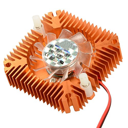 CentIoT - 2 PIN Graphics Cards Cooling Fan Aluminum Heatsink Cooler Fit For Personal Computer CPU GPU and Peltier (55MM 2PIN GOLD)