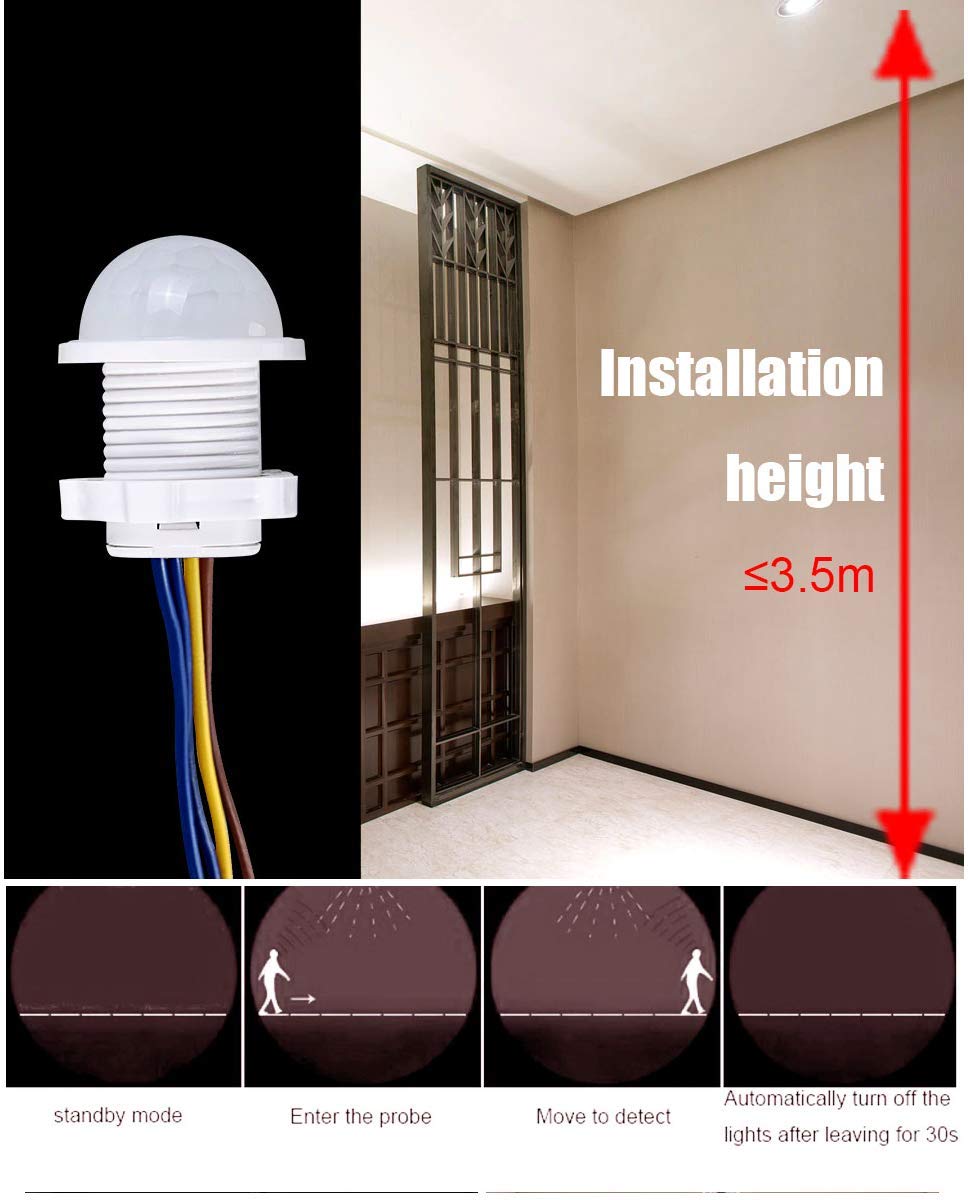 CentIoT - Automatic Switch 110 V 220V PIR Infrared Motion Detection Sensor - Panel Mount