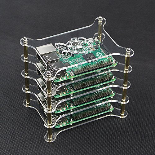 CentIoT - 4-layer Transparent Acrylic Case Clear Shell Enclosure - for Raspberry Pi 2 Model B and 3B plus DIY