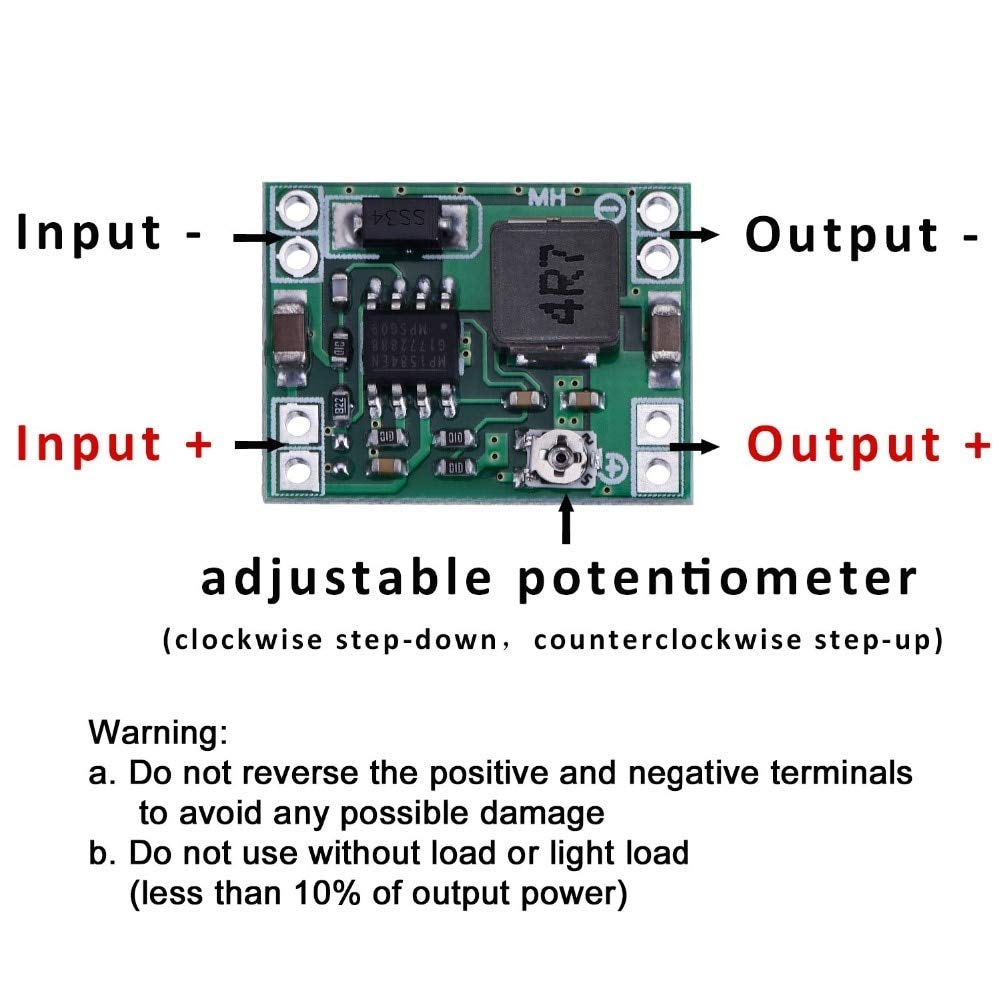 CentIoT - MP1584 MP1584EN 3A Ultra-Small Size DC-DC Step Down Power Supply Module 3A Adjustable Buck Converter