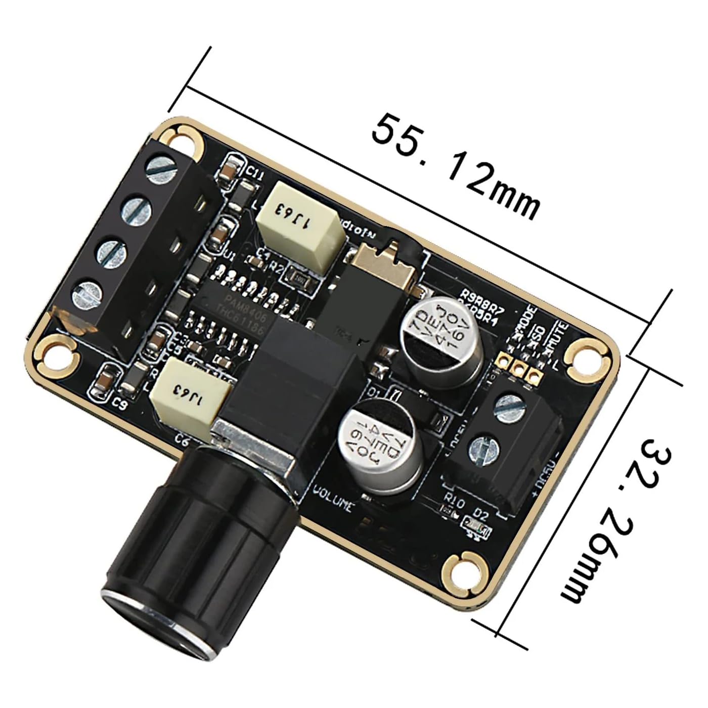CentIoT - PAM8406 2 x 5w - 2 Channels 5w dual channel stereo mini class AB/D digital Audio Power Amplifier board