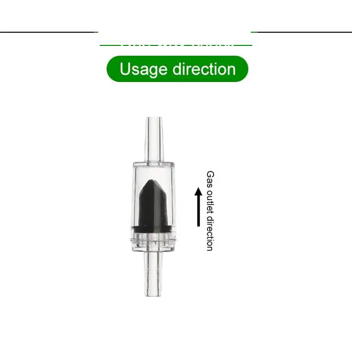 CentIoT - One-Way Non-Return Inline Check Valve - Plastic Transparent - for Water Co2 oxygen Aquarium air pump fish tank (4MM Black)