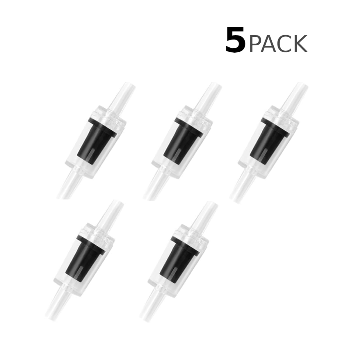CentIoT - One-Way Non-Return Inline Check Valve - Plastic Transparent - for Water Co2 oxygen Aquarium air pump fish tank (4MM Black)
