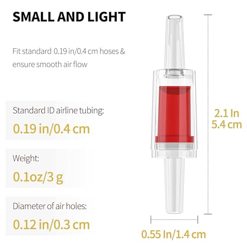 CentIoT - One-Way Non-Return Inline Check Valve - Plastic Transparent - for Water Co2 oxygen Aquarium air pump fish tank (4MM Black)
