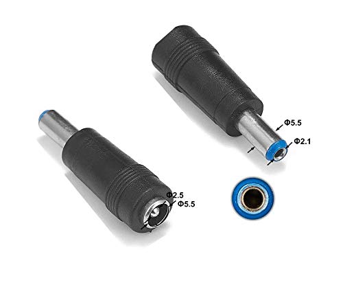 CentIoT - DC Power Socket Connector 5.5 x 2.5 mm Male Jack -to- Female DC Plug 5.5 x 2.1mm Adapter Converter