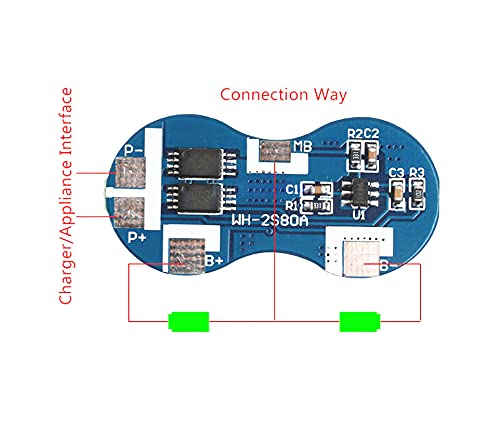 CentIoT - 2S 4A elipse 7.4v Battery Charging Module PCB BMS Protection Board - with CC CV - For 2 Series lithium LicoO2 Limn2O4 18650 26650 battery
