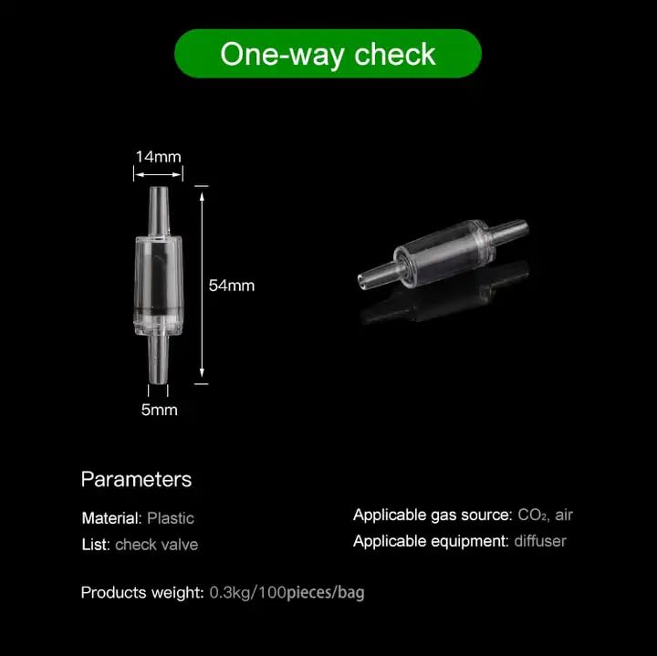 CentIoT - One-Way Non-Return Inline Check Valve - Plastic Transparent - for Water Co2 oxygen Aquarium air pump fish tank (4MM Black)
