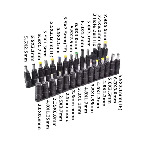 CentIoT - 28 in 1 DC 5.5X 2.1 MM Male DC Jack Socket Connector to 28 Types Male Power Plug (28in1 with Cable)