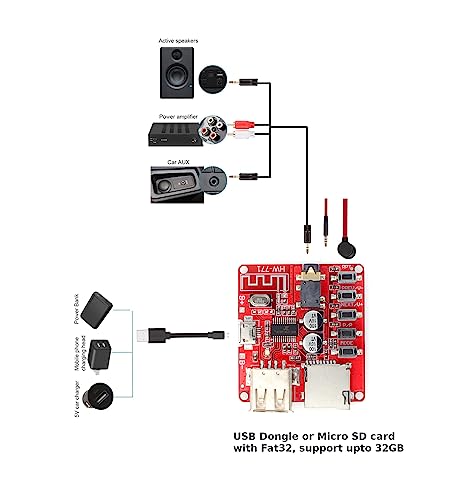 CentIoT - HW-771 Bluetooth 4.1 Lossless MP3 Decoder Board with USB and TFT - 5V Car Speaker Audio Amplifier Board Receiver Module