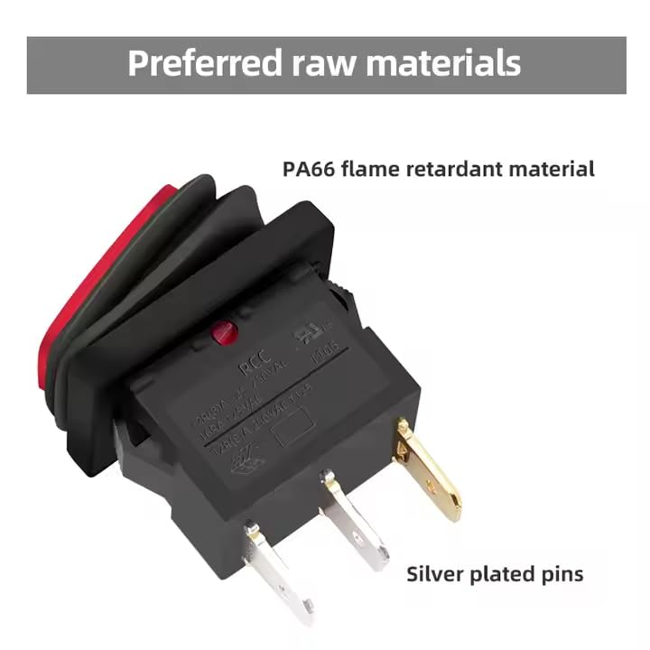 CentIoT - Waterproof Rocker Switch - IP65 KCD1 21 X 15MM 250V 6A 3PIN ON-OFF-ON SPDT 3 Positions