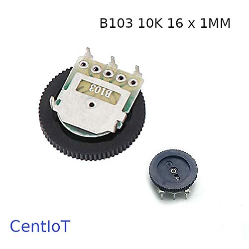 CentIoT - Gear Potentiometer Single Pot Dial Volume Switch 16 x 1mm 3Pin - Pack of 5