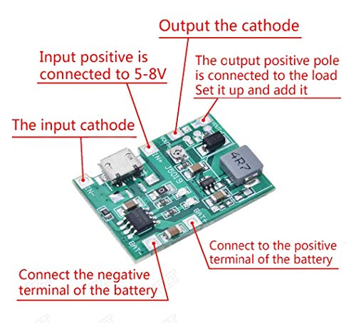 CentIoT - TP4056 DC-DC Step Up Boost Module 3.7V to 27V Continuously adjustable - Lithium Li-ion 18650 3.7V 4.2V Battery Charger Board