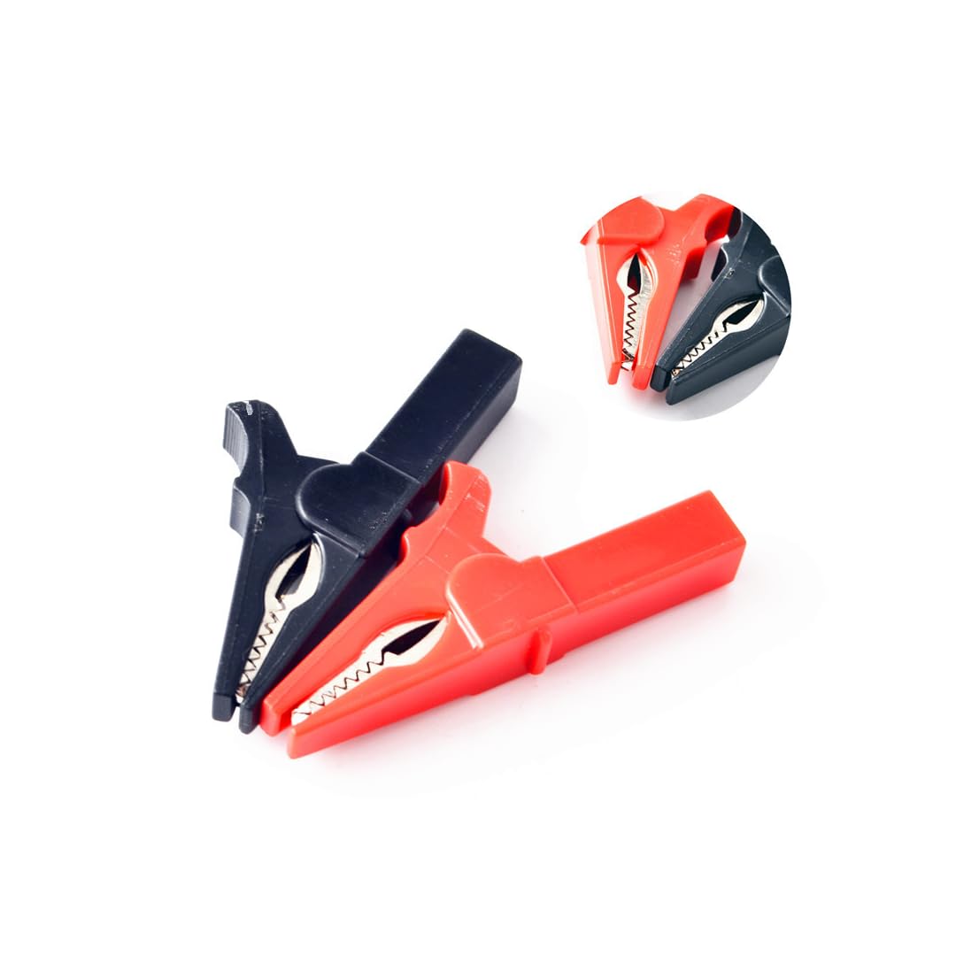 CentIoT - 2PCS 55MM Full Insulated Protective nickel coated Alligator Crocodile clip - for Multimeters Electronic Diagnostic tool - 1000V 32A 20MM Jaw Opening
