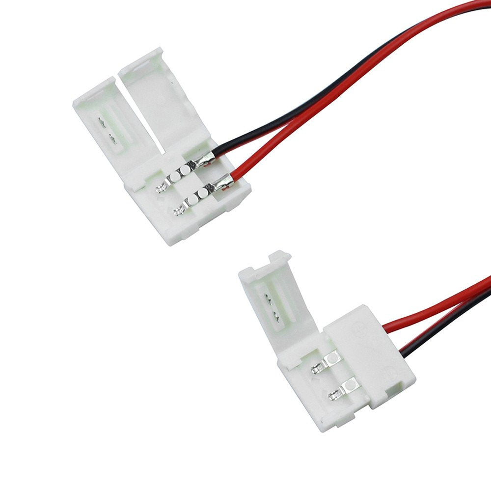 CentIoT - 5Pcs - 10mm 2pin led connector for single color led strip 5050 two connectors adapter easy connect no need soldering