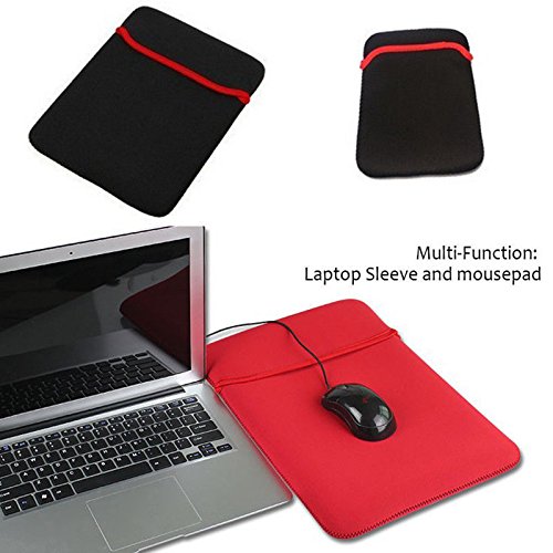 OrgyNX - Reversible Black & Red Durable Neoprene Notebook Laptop Case Sleeve Cover Fit